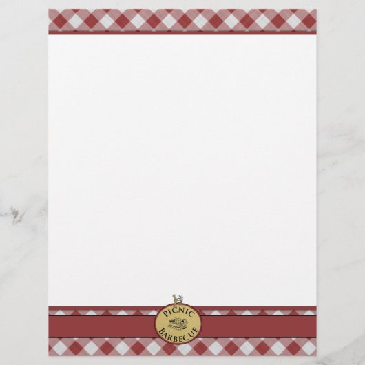 Picnic Barbecue Red Checkered Letterhead (Achterkant)
