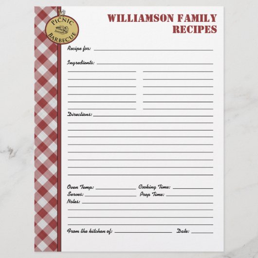 Picnic Barbecue Red Gecontroleerde aangepaste ontv (Voorkant)