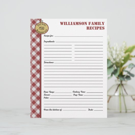 Picnic Barbecue Red Gecontroleerde aangepaste ontv (Staand voorkant)