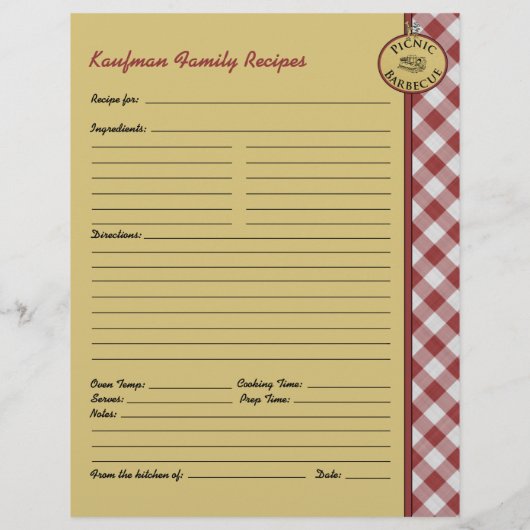 Picnic Barbecue Red Gecontroleerde aangepaste ontv (Achterkant)