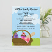 Picnic Basket Cloudy Sky Familiereünie Kaart (Staand voorkant)