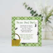 Picnic Basket met uitnodiging van Ants Party (Staand voorkant)