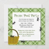 Picnic Basket met uitnodiging van Ants Party (Voorkant)