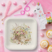 Picnic Basket met wijnfles Papieren Bordje (Feest)