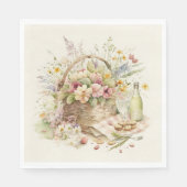 Picnic Basket met wijnfles Servet (Voorkant)