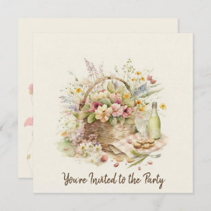 Picnic Basket met wijnflessenfeest Kaart