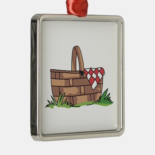 PICNIC BASKET METALEN ORNAMENT (Rechts)