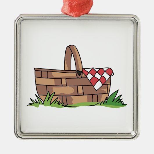 PICNIC BASKET METALEN ORNAMENT (Voorkant)