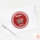 Picnic Basket Red Pset - persoonlijke tas Ronde Sticker (Envelop)