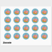 Picnic Basket Ronde Sticker (Vel)
