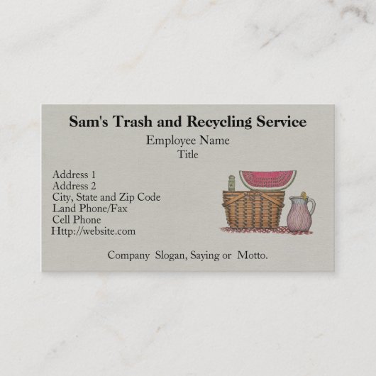 Picnic Basket & Watermeloen Visitekaartje (Voorkant)