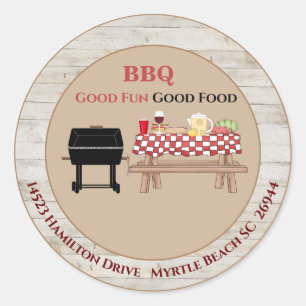 Picnic BBQ Grill Address Sticker