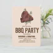 Picnic BBQ Party Cookout Hand Drawn Steak Kaart (Staand voorkant)