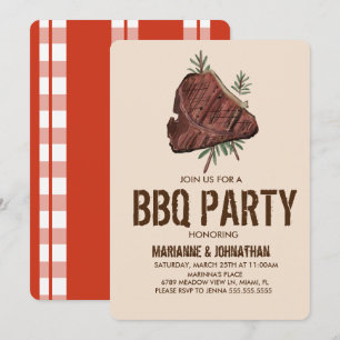 Picnic BBQ Party Cookout Hand Drawn Steak Kaart