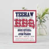 Picnic BBQ van country Engagement Party Kaart (Staand voorkant)