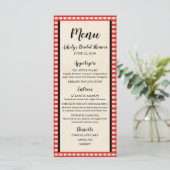 Picnic BBQ, Vrijgezellenfeest, bruiloft, partijmen Menu (Staand voorkant)