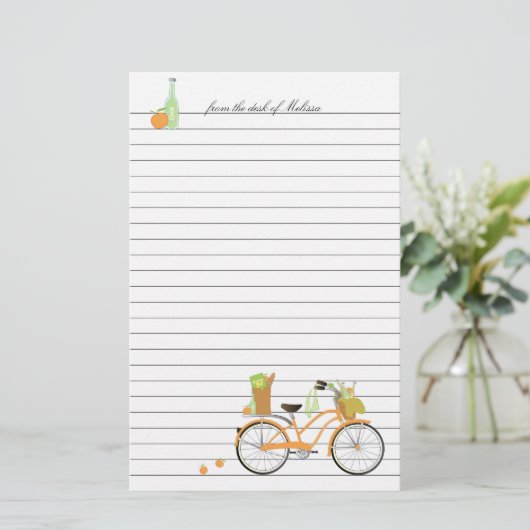 Picnic Bicycle Briefpapier (Staand voorkant)