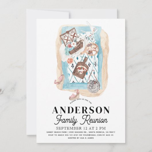 Picnic bij de Beach Family Reunion Kaart (Voorkant)