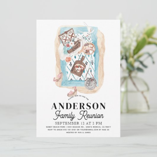 Picnic bij de Beach Family Reunion Kaart (Staand voorkant)