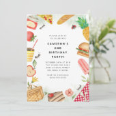 Picnic Birthday Invitation Kaart (Staand voorkant)