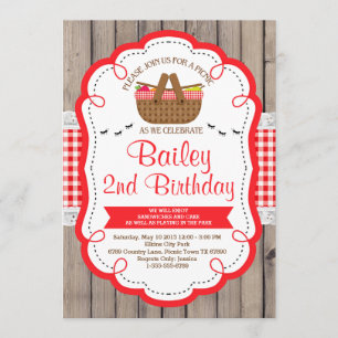 Picnic Birthday Party Invitation - Park Party Kaart