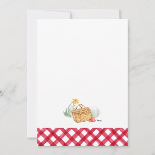 Picnic Birthday Uitnodiging voor meisjes (Achterkant)