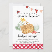 Picnic Birthday Uitnodiging voor meisjes