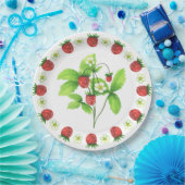 Picnic Borden - Aardbeien Papieren Bordje (Feest)