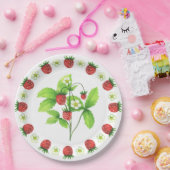 Picnic Borden - Aardbeien Papieren Bordje (Feest)
