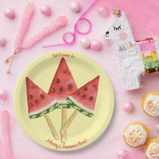 Picnic Borden - Water Melon Slices gepersonaliseer Papieren Bordje (Feest)