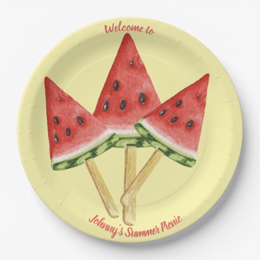 Picnic Borden - Water Melon Slices gepersonaliseer Papieren Bordje (Voorkant)