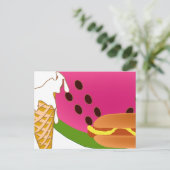 Picnic Briefkaart Party nodigt uit (Staand voorkant)