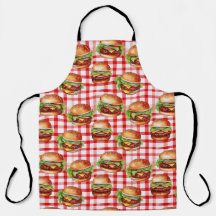 Picnic Burger Delight Retro Gingham & Cheeseburger