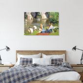 Picnic by the River Withypool Canvas Afdruk (Insitu (Slaapkamer))