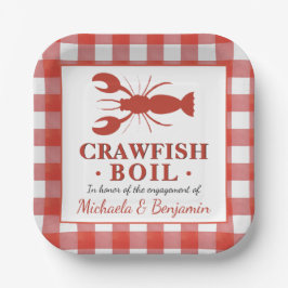 Picnic Crawfish Boil Lobster Party Verloving Red Papieren Bordje