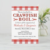 Picnic Crawfish Boil Seafood Party Verloving Red Kaart (Staand voorkant)