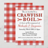 Picnic Crawfish Boil Seafood Party Verloving Red Kaart (Voorkant / Achterkant)