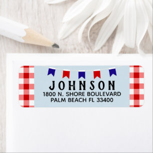Picnic en banner   BBQ: Red White Blue Summer Etiket