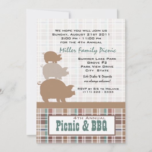 Picnic en BBQ Kaart (Voorkant)