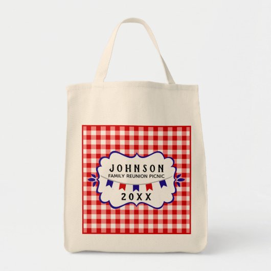 Picnic Family Reunion Red White en Blue Tote Bag (Voorkant)