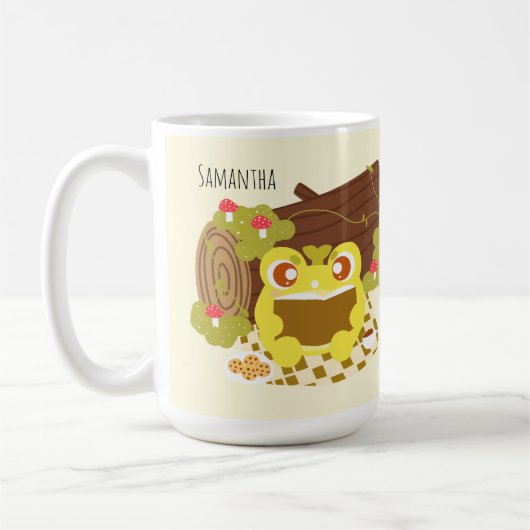 Picnic Frog leest een boek Koffiemok (Links)