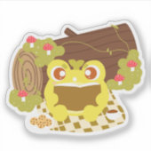 Picnic Frog leest een boek Sticker (Voorkant)