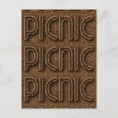 Picnic Funny Wicker Style Typografie Brown Briefkaart (Voorkant)