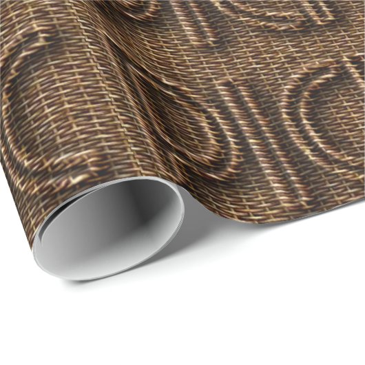 Picnic Funny Wicker Style Typografie Brown Cadeaupapier (Rol Hoek)