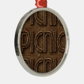 Picnic Funny Wicker Style Typografie Brown Metalen Ornament (Rechts)
