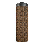 Picnic Funny Wicker Typography Brown Tumbler Thermosbeker (Voorkant)