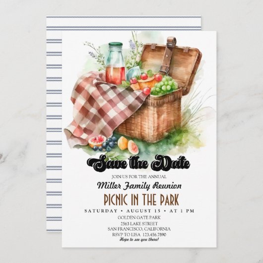 Picnic | Gezinshereniging Kaart (Voorkant / Achterkant)