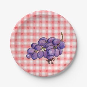 Picnic Grapes Papieren Bordje