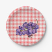 Picnic Grapes Papieren Bordje (Voorkant)