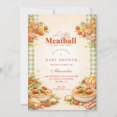 Picnic Green Gingham Little Meatball Baby Shower Kaart (Voorkant)